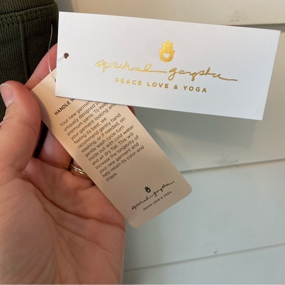 NWTs Spiritual Gangster | Women’s Green Amara Wide Rim Knit Bicycle Shorts S/XS - Picture 7 of 14